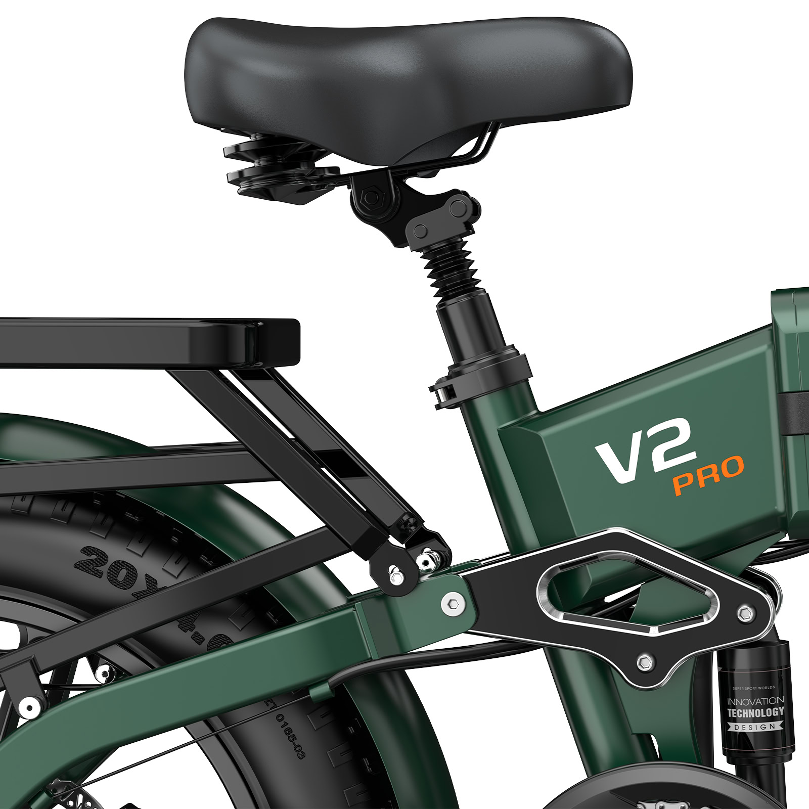 Rower elektryczny OVIVO V2 PRO 2.0 zielony - obrazek 5